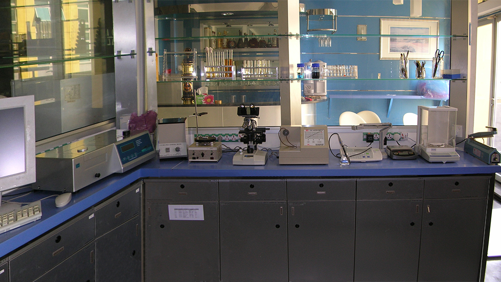 Display of laboratory with several analytical equipment